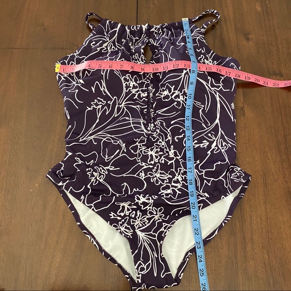 Women's High Neck Keyhole 1Piece Swimsuit XL - Picture 3 of 10